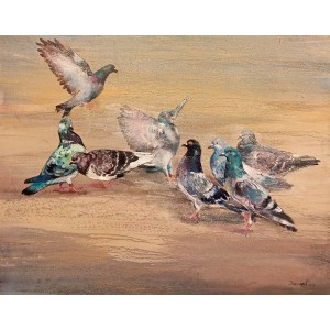 Jamal, 24 X 30, Oil on Canvas, Pigeon Painting, AC-JML-004